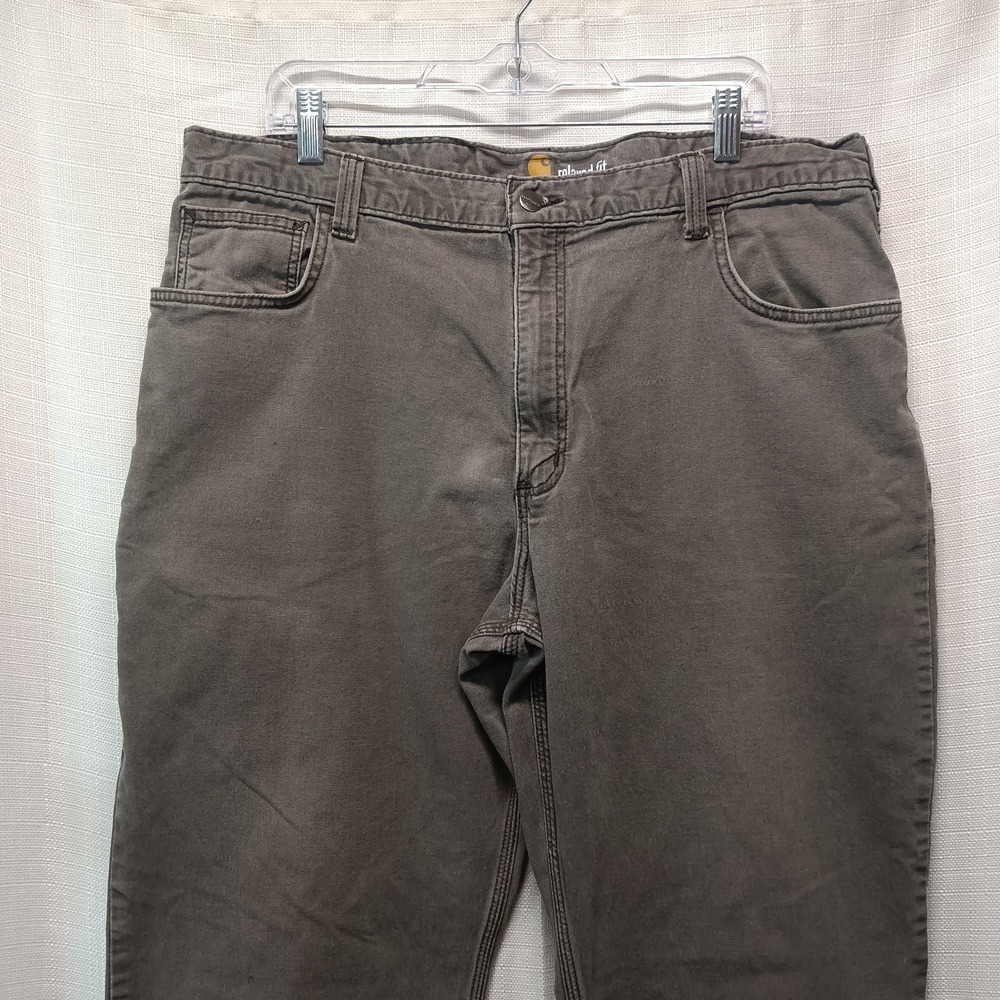 Carhartt Rugged Flex Relaxed Fit Canvas 5 Pocket Work Pant Men's 40x34 Gray